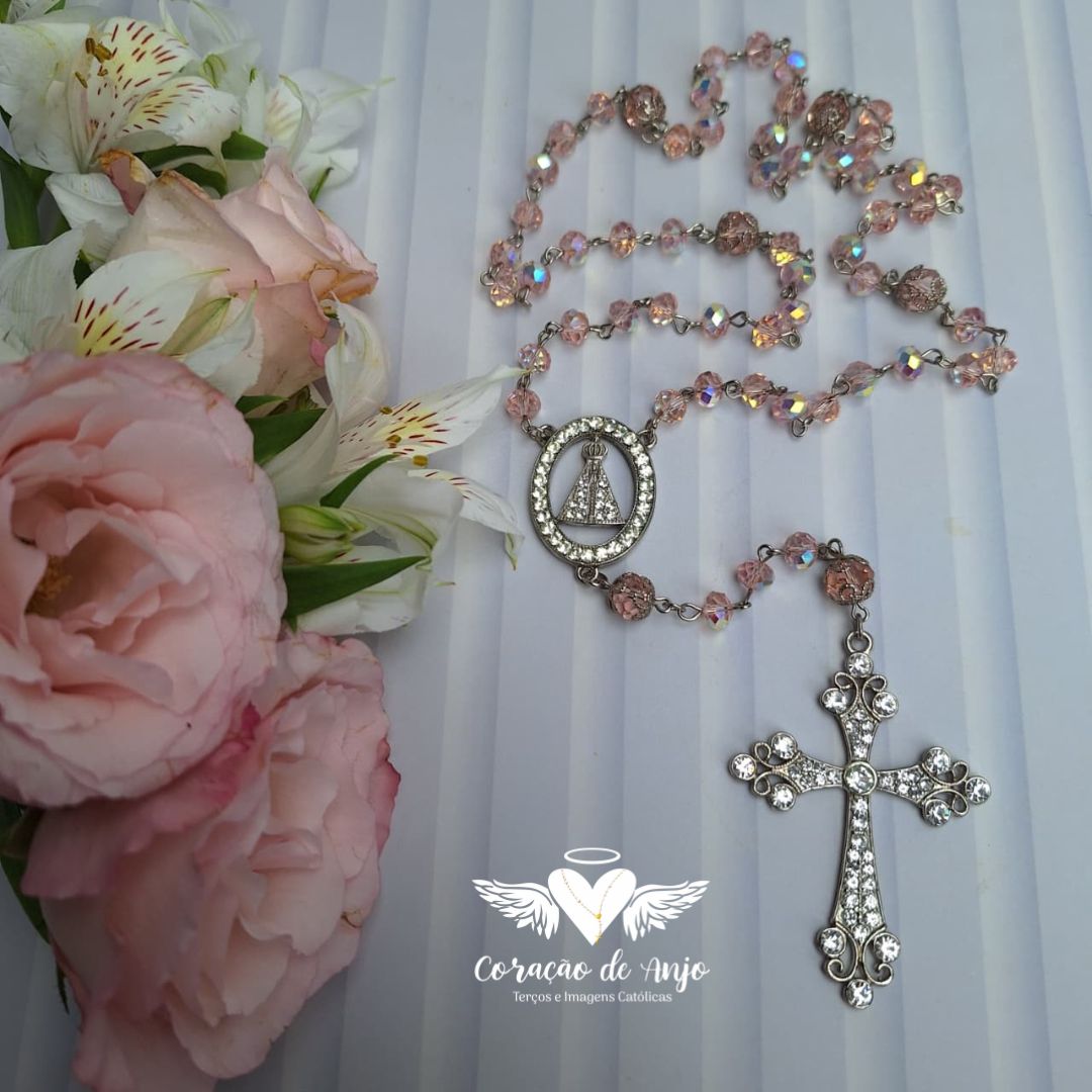 Terço Nossa Senhora Aparecida com strass