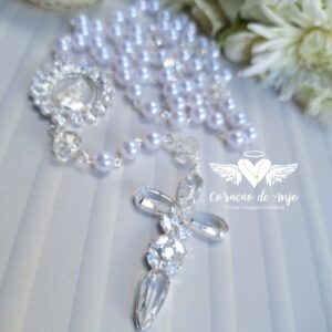 Terço Noiva Luxo Nossa Senhora Aparecida com Zircônia